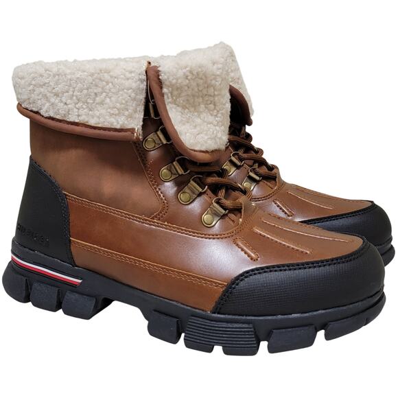 Tommy Hilfiger Men Idan Faux Shearling Duck Boots Size US 8.5M Medium Brown main image 7